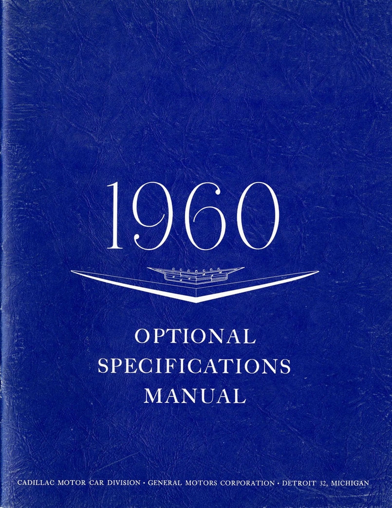 1960 Cadillac Optional Specifications Manual Page 12
